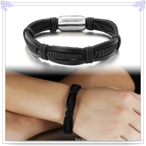 Leather Jewelry Leather Bracelet with Magnetic Clasp (HR6130)